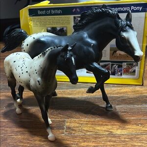Breyer Black and White Horse Figurine Set